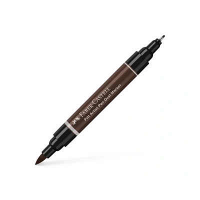 Afbeelding van 4x Tekenstift Faber Castell Pitt Artist Pen duo marker 175 donker sepi
