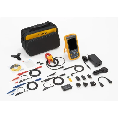 Afbeelding van Fluke 125b industriele scopemeter handheld osclilloscoop 40 mhz incl 10 1 spanningsmeetprobe i400s ac stroomtang 4755818