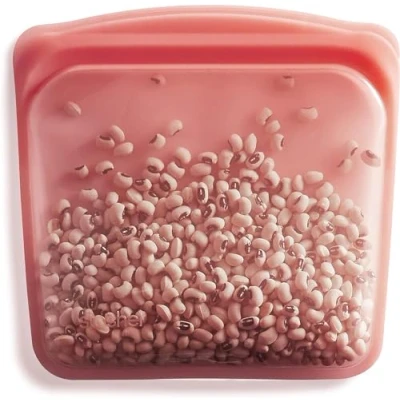 Afbeelding van Stasher Herbruikbare siliconen opbergtas, sandwich (rood) voedselmaaltijdvoorbereiding opslagcontainer lunch, reizen, make up, gymtas vriezer, oven, magnetron, vaatwasmachinebestendig, lekvrij