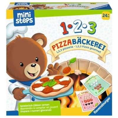 Afbeelding van Ravensburger ministeps 4586 1,2,3 Pizza Bakery Spelenderwijs leren tellen met Beer Butz, speelgoed (Duits, Frans, Italiaans)