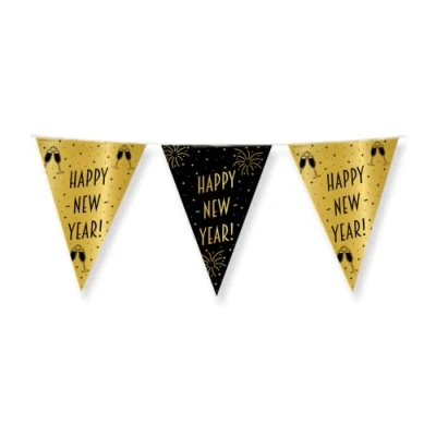 Afbeelding van Vlaggenlijn Slinger Happy New Year Classy 10 meter