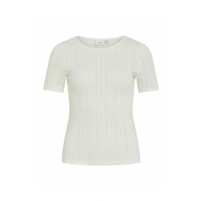 Afbeelding van Vila T shirt Vikassie S/s Pointelle Top Noos 14101755 Snow White Dames Maat XXL
