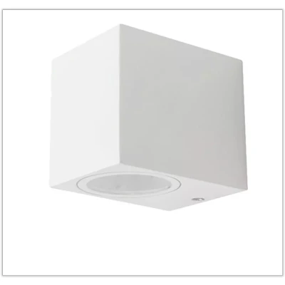 Afbeelding van Wandlamp armatuur wit Vierkant GU10 fitting 35W IP44