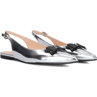 Afbeelding van Floris van Bommel Gygi 01.00 leren slingback loafers zilver
