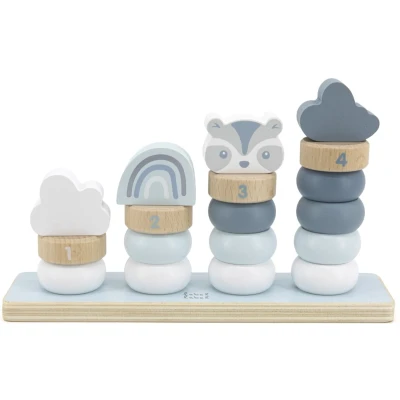 Afbeelding van Label Blauw Houten Stapelringen LLWT 25279