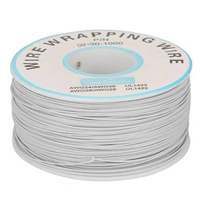 Afbeelding van Elektrische kabel, 1 rol, wire wrapping enkele koperdraad, 30 AWG, kabel 0,25 mm kerndiameter (wit)