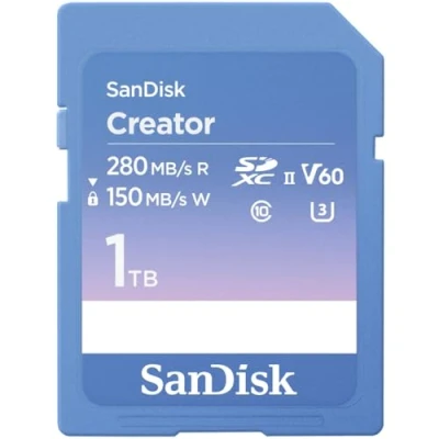 Afbeelding van SanDisk Creator SD UHS II 1TB (SDXC, 1000 GB, U3, II), Geheugenkaart