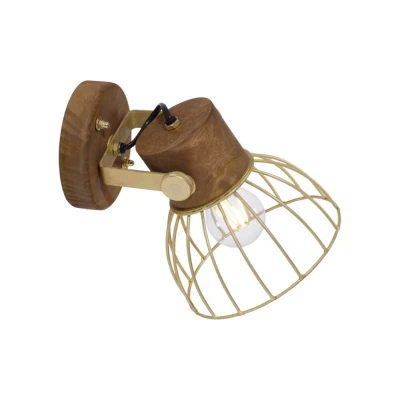 Afbeelding van Just Light Wandlamp Alami bruin messing 11486 60