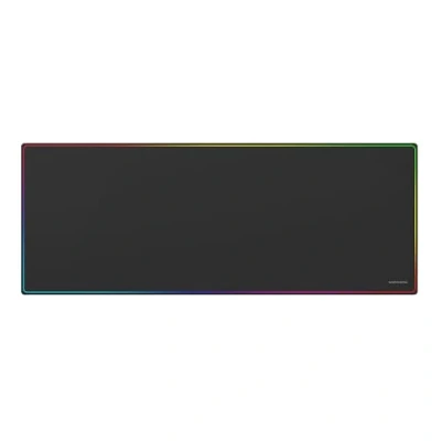 Afbeelding van MARSGAMING MMP224, XXL Gaming Muismat 880x330mm, Rainbow Randontwerp, Antislip Natuurlijk Rubber Basis, Nanotextiel Oppervlak van Hoge Precisie, Flexibele Muismat, Zwart