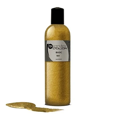 Afbeelding van Senjo Color Basic Bodypainting Colour Goud golden Liquid 250ml I cosmetische gezichts &amp; lichaamsverf ik spons, borstel, airbrush