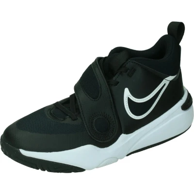 Afbeelding van Nike Performance TEAM Hustle 11 Unisex Basketbalschoenen voor kinderen, Maat: 35.5, Black/white Leer en textiel