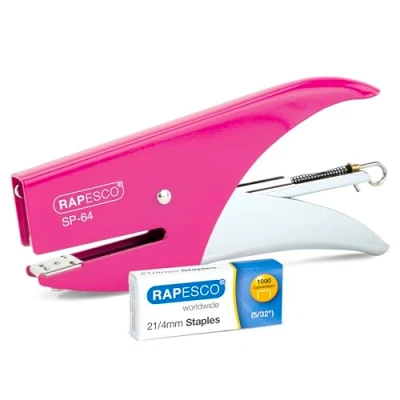 Afbeelding van Rapesco 1382 SP 64 Metalen Heftang, 12 Vellen Nietvermogen, Hot Pink