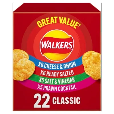 Afbeelding van Walkers Klassieke verscheidenheid Multipack Crisps Box, 22x25g