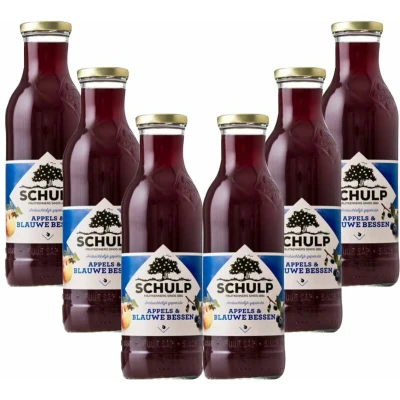 Afbeelding van Schulp Appel &amp; Blauwe Bessensap Ambachtelijk 6 x 0,75 liter