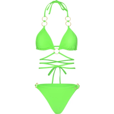 Afbeelding van Bikini gouden ringen Green M