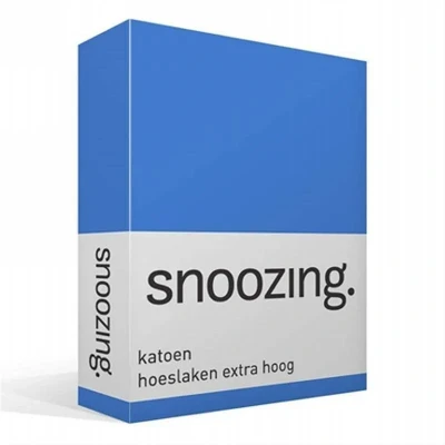 Afbeelding van Snoozing Katoen Extra Hoog Hoeslaken Eenpersoons 90x210 cm Meermin