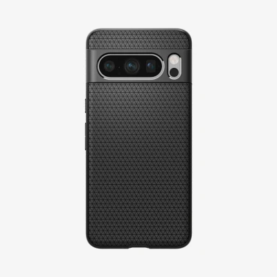 Afbeelding van Google Pixel 8 Pro Hoesje Siliconen en TPU (zacht) Spigen Softcase/Backcover Zwart Telefoonhoesje Shockproof/Valbescherming