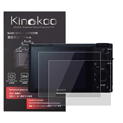 Afbeelding van kinokoo Gehard Glasfilm voor Sony DSC RX100/RX100 II/ RX100 III/RX100 IV/RX100 V/RX100 VI/VII Kristalheldere Film RX100M2/M3/M4/M5/M6/M7 Schermbeschermer Bubble vrij/antikras (2 stuks)