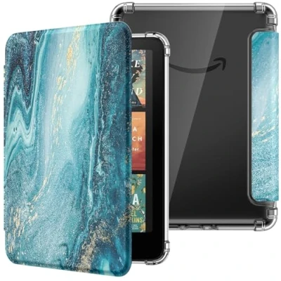 Afbeelding van MoKo Case for All new 7&quot; Kindle Paperwhite 12th Gen 2024&amp;Kindle Colorsoft Signature Edition 2024, Ultra Clear Soft Flexible Transparent TPU Back Cover Light Shell with Auto Wake/Sleep, Gilding Texture
