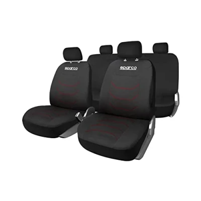 Afbeelding van Set hoezen voor zittingen Sparco Corsa Zwart/Rood