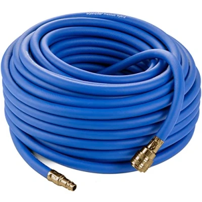 Afbeelding van Poppstar Persluchtslang 30 m (Hybride PVC met Polymeer, Binnendiameter 9,2 mm Messing Koppeling/Snelkoppeling), tot 20 Bar, Blauw
