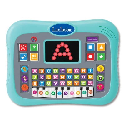 Afbeelding van Lexibook Educatief, tweetalig Frans/Engels, sprekende tablet met display voor het leren van alfabet, cijfers en dieren, pianomodi interactieve quiz, JCPAD007i1, blauw