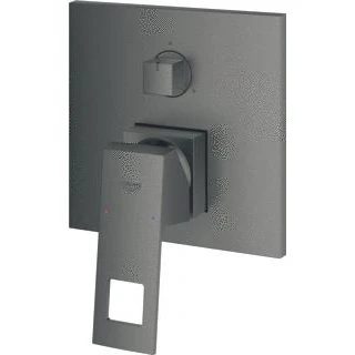 Afbeelding van Grohe eurocube inbouwmengkraan opbouwdeel bad douche eengreeps 3 weg omstelinrichting hard graphite geborsteld 24094al0