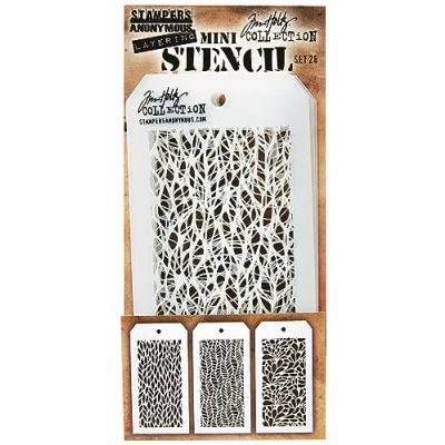 Afbeelding van Stampers Anonymous_AGW Tim Holtz Mini Stencil Set 26, synthetisch materiaal, 8,5 x 9,1 0,1 cm