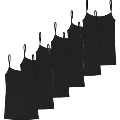 Afbeelding van uncover by Schiesser Spaghetti 6ER PACK Hemd, Dames, Maat: 3XL, Schwarz