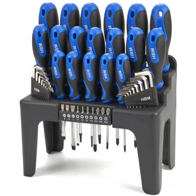 Afbeelding van HBM Profi 44 Delige Soft Grip Schroevendraaierset, Inbussleutelset en Bitset