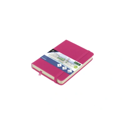 Afbeelding van Schetsboek Kangaro A6 hot pink PU HC 80 vel 140gr roomwit met elastiek