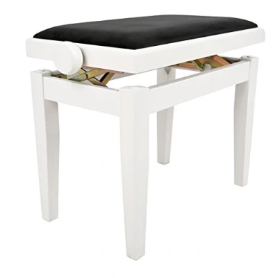 Afbeelding van NAVARREZ Pianobanken Elegance wit mat, hoogte verstelbaar 45 58 cm, NV42