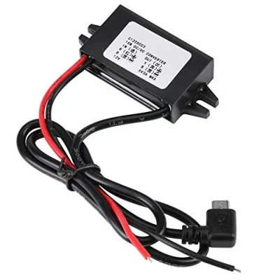 Afbeelding van DC converter, 12V naar 5V 3A step down converter spanningsomvormer controller, micro USB module voor autoradio, radio, monitoring, LED display