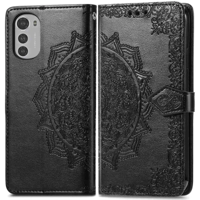 Afbeelding van Motorola Moto E32s Hoesje Kunstleder iMoshion Bookcase Zwart Telefoonhoesje