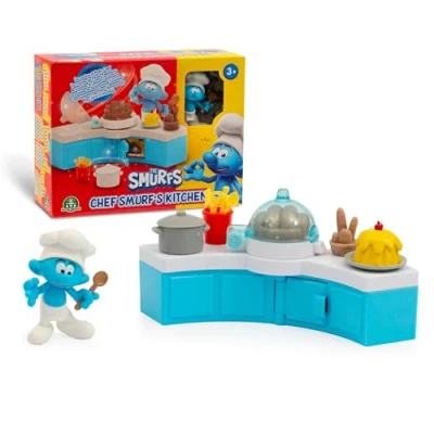 Afbeelding van de smurfen, set met functies en 1 exclusief figuur 5,5 cm accessoires, model smurf koken in keuken, speelgoed voor kinderen vanaf 3 jaar, PUF181