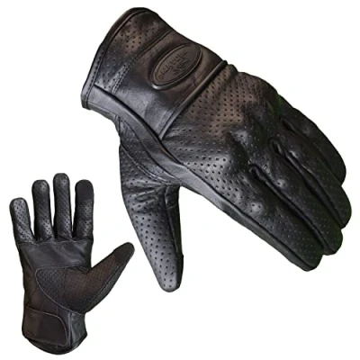 Afbeelding van PROANTI motorhandschoenen, leer, zomer, touchscreen functie (M)
