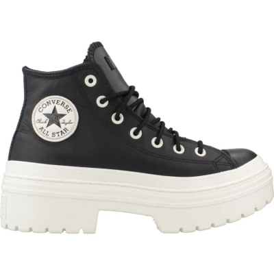 Afbeelding van Converse Chuck Taylor ALL STAR Lugged HEEL Platform Waterproof Sneakers hoog, Dames, Maat: 37, Black/egret Leer