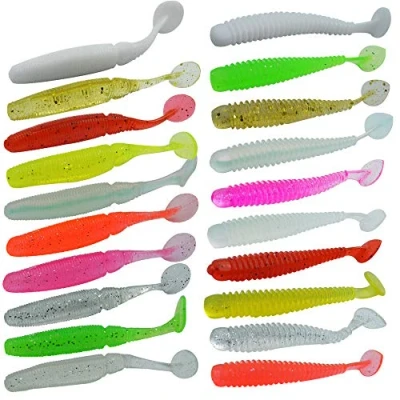 Afbeelding van Senven Biomimetic Kunstregenworm, zachte siliconen regenworm, aas, worm, visaas, simulatie, rode wormen, kunststof, groen, milieu, sterk verleidelijk nep 20 stuks