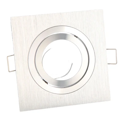 Afbeelding van Inbouwspot, Vierkant, Kantelbaar, Geborsteld Aluminium GU5.3 / MR16 Fitting (12V) Standaard