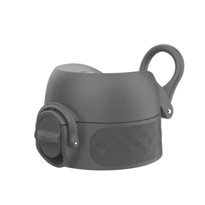 Afbeelding van ION8 Lekvrije Vervangende OneTouch 2.0 Waterfles Deksel, Eenvoudige Bediening met Één Druk, Geschikt voor 350ml, 500ml, 600ml Flessen, Grijs, Klein, Ftalaatvrij BPA vrij Plastic