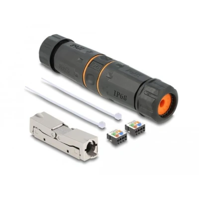 Afbeelding van Delock Kabelverbinder LSA zu Cat.6A IP68 wasserfest schwarz Delo
