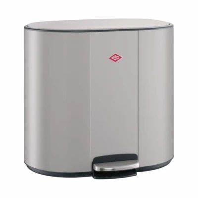 Afbeelding van Multi Collector 2 Afvalscheiding x 25L Cool Grey mat Grijs Wesco Vuilnisbak Prullenbak Met pedaal 50 L