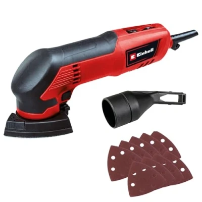 Afbeelding van Einhell Elektrische Delta Schuurmachine TC DS 20 E 200W Variabele snelheid Stofafzuigaansluiting Incl. 9 stuks schuurpapier