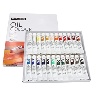 Afbeelding van Paintersisters® Olieverfset 24 tubes van elk 12 ml, fijne kunstenaarskwaliteit olieverf om te schilderen op canvas spieraam starterset