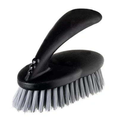Afbeelding van Vigar Reinigingsborstel 16 x 9 7 cm harde microvezelharen en ergonomische handgreep ideaal voor kleding stoffen met hoge weerstand rood klein