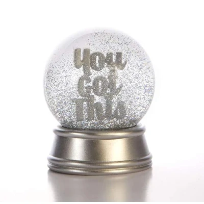 Afbeelding van Boxer Gifts You Got This Inspirational &amp; Motiverende Glitter Snow Globe Ornament Oprecht cadeau voor haar, zwangerschap, universitaire examens, nieuwe baan, zilver