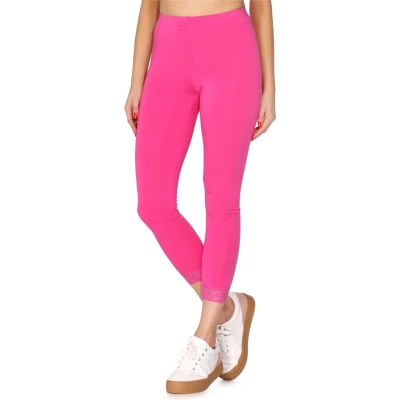 Afbeelding van Merry Style MS MS10 224 LE Dames Leggings met Kant Sport Vrijetijdsbroek 7/8 Lengte Viscose Roze L