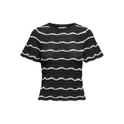 Afbeelding van ONLY Dames Onlannasofia Life Ss Stripe O Neck KNT, zwart, L