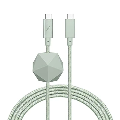 Afbeelding van Native Union Type C Desk Kabel USB to 8ft Antislip Oppervlak ultrasterke oplaadkabel met Anchor Weight Compatibel iPhone 15, MacBook Pro 13&quot; M1/ M2, Air 13&quot;/15&quot;, Surface Go 3 (Sage)