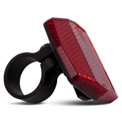 Afbeelding van sun baby Fiets reflector met zwarte houder voor zadelpen rode onder het zadel, bevestiging schroef, geschikt diameter tot 28,6 mm